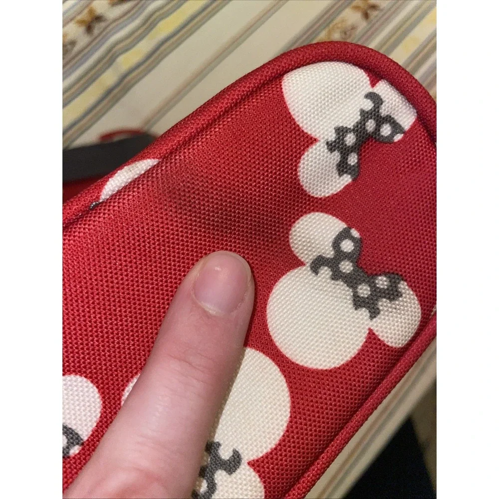 Baby Bottle Bag Insulated Minnie Mouse Disney Red Gray White Clip‎ Strap